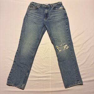 Re/Done Ladies Distressed Blue Jeans